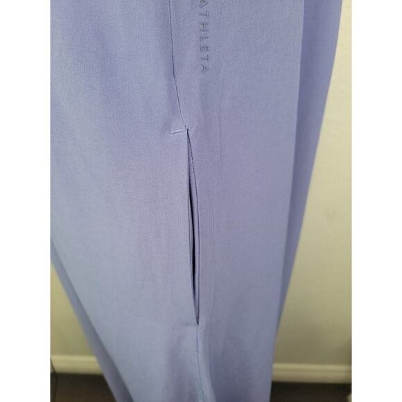 Athleta Arrival Maxi Dress Women's XS Adonis Blue Pockets Cross Back Athleisure - Picture 6 of 12